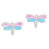 Ohrstecker|Silber Ohrstecker|Elfen Schmuck Libellen Ohrringe mit 2 Strass Steinen rosa / blau / lila 925 Silber
