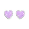 Ohrstecker|Silber Ohrstecker|Elfen Schmuck Lila Herz Ohrstecker mit Glitzer 925 Silber