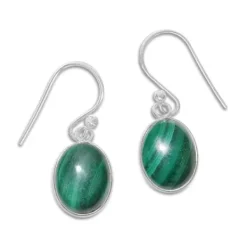 Ohrhänger|Edelstein Ohrringe|Elfen Schmuck Malachit Ohrringe Ohrhänger oval 27 x 11 mm 925 Silber