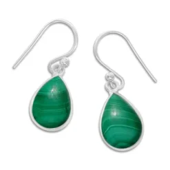Ohrhänger|Edelstein Ohrringe|Elfen Schmuck Malachit Ohrringe Tropfen 925 Silber