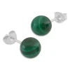 Ohrstecker|Edelstein Ohrringe|Elfen Schmuck Malachit Ohrstecker 8 mm 925 Silber