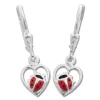 Ohrhänger|Silber Ohrhänger|Elfen Schmuck Marienkäfer Ohrringe Herz 925 Silber