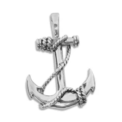 Anhänger Für Herren|Anhänger Für Damen|Elfen Schmuck Massiver Anker Anhänger mit Seil 925 Silber