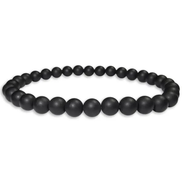 Herrenarmbänder|Damenarmbänder|Elfen Schmuck Mattes Onyx Kugel Armband 6 mm 19,5 cm