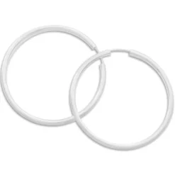Creolen|Silber Creolen|Elfen Schmuck Mattierte Creolen 50 x 2,5 mm 925 Silber