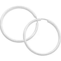Creolen|Silber Creolen|Elfen Schmuck Mattierte Creolen 60 x 2,5 mm 925 Silber