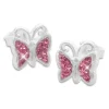 Ohrstecker|Silber Ohrstecker|Elfen Schmuck Mädchen Ohrstecker Schmetterling mit altrosa Zirkonia 925 Silber