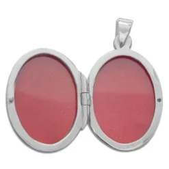 Anhänger Für Kinder|Silber Anhänger|Elfen Schmuck Medaillon für Kinder mit 2 Schmetterlingen Lack 925 Silber
