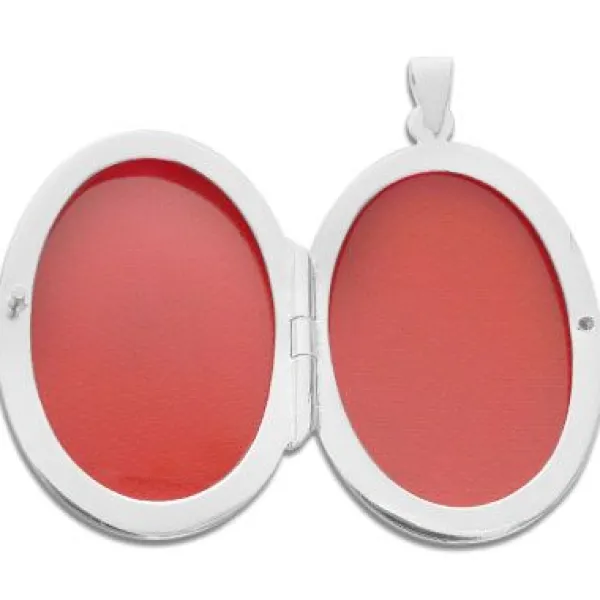 Anhänger Für Damen|Silber Anhänger|Elfen Schmuck Medaillon oval mit Engel 925 Silber