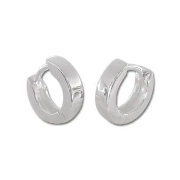 Klapp-creolen|Klapp-creolen|Elfen Schmuck Mini Klapp-Creolen 10 x 2,5 mm glänzend 925 Silber