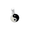 Anhänger Für Kinder|Anhänger Für Damen|Elfen Schmuck Mini Yin Yang Anhänger schwarz-creme 8 mm 925 Silber