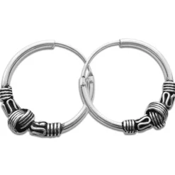 Creolen|Creolen|Elfen Schmuck 22 mm große Gothic Creolen mit Knoten 925 Silber