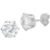 Ohrstecker|Ohrstecker|Elfen Schmuck Männer Ohrringe Zirkonia weiß 8 mm rund Edelstahl