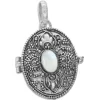 Anhänger Für Damen|Edelstein Anhänger In Silber|Elfen Schmuck Mondstein Anhänger zum Öffnen oval 925 Silber