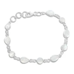 Damenarmbänder|Weitere Armbänder|Elfen Schmuck Mondstein Armband mit 10 Edelsteinen 18 cm - 20 cm 925 Silber