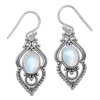 Ohrhänger|Edelstein Ohrringe|Elfen Schmuck Mondstein Ohrringe filigran Boho Design 925 Silber