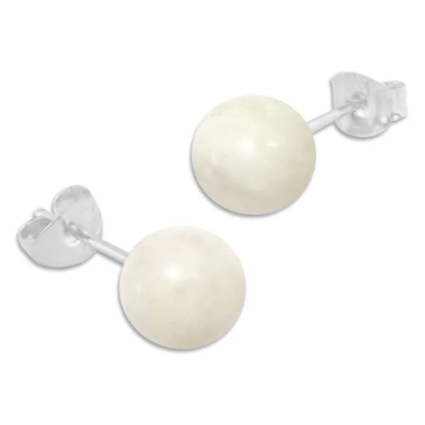 Ohrstecker|Edelstein Ohrringe|Elfen Schmuck Mondstein Ohrstecker 8 mm 925 Silber
