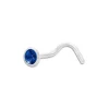 Weiterer Damenschmuck|Weiterer Silberschmuck|Elfen Schmuck Nasenstecker Spirale Zirkonia safir blau 3,5 mm 925 Silber
