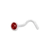 Weiterer Damenschmuck|Weiterer Silberschmuck|Elfen Schmuck Nasenstecker Spirale Zirkonia granat rot 3,5 mm 925 Silber