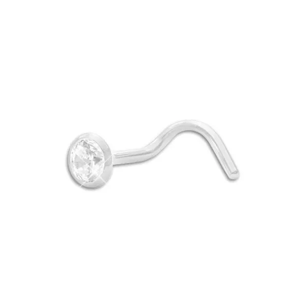 Weiterer Damenschmuck|Weiterer Silberschmuck|Elfen Schmuck Nasenstecker Spirale Zirkonia weiß 3,5 mm 925 Silber