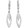 Ohrhänger|Silber Ohrhänger|Elfen Schmuck Ohrhänger Navette mit Zirkonia matt-glänzend 925 Silber
