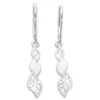 Ohrhänger|Silber Ohrhänger|Elfen Schmuck Ohrhänger 3 Wellen mit Zirkonia matt-glänzend 925 Silber
