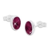 Ohrstecker|Ohrstecker|Elfen Schmuck Ohrringe fuchsia pinke ovale Kristall Ohrstecker 925 Silber