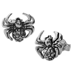 Ohrstecker|Ohrstecker|Elfen Schmuck Ohrringe große Spinne geschwärzt 925 Silber