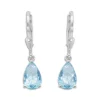 Ohrhänger|Silber Ohrhänger|Elfen Schmuck Ohrringe mit aquamarin blauen Zirkonia Tränen 925 Silber