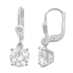 Ohrhänger|Silber Ohrhänger|Elfen Schmuck Ohrringe mit facettierten Zirkonia 8 mm 925 Silber