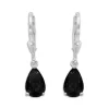 Ohrhänger|Silber Ohrhänger|Elfen Schmuck Ohrringe mit schwarzen Zirkonia Tränen 925 Silber