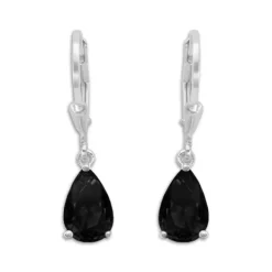 Ohrhänger|Silber Ohrhänger|Elfen Schmuck Ohrringe mit schwarzen Zirkonia Tränen 925 Silber