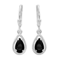 Ohrhänger|Silber Ohrhänger|Elfen Schmuck Ohrringe mit schwarzen Zirkonia Tropfen 925 Silber