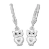 Ohrhänger|Silber Ohrhänger|Elfen Schmuck Ohrringe Schnee-Eule weiß 925 Silber