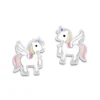 Ohrstecker|Silber Ohrstecker|Elfen Schmuck Ohrstecker Alicorn geflügeltes Einhorn Pastellfarben 925 Silber