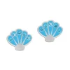 Ohrstecker|Silber Ohrstecker|Elfen Schmuck Ohrstecker blaue Muscheln mit Strass Steinen 925 Silber