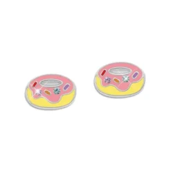 Ohrstecker|Silber Ohrstecker|Elfen Schmuck Ohrstecker bunter Krapfen mit Strass Steinen 925 Silber