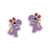 Ohrstecker|Silber Ohrstecker|Elfen Schmuck Ohrstecker Dinosaurier Mädchen mit Schleife 925 Silber