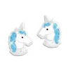 Ohrstecker|Silber Ohrstecker|Elfen Schmuck Ohrstecker Einhorn hellblau mit Glitzer und Strass Steinen 925 Silber