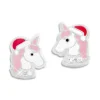 Ohrstecker|Silber Ohrstecker|Elfen Schmuck Ohrstecker Einhorn mit Weihnachtsmütze und Strass Steinen 925 Silber