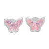 Ohrstecker|Silber Ohrstecker|Elfen Schmuck Ohrstecker für Kinder Schmetterlinge rosa mit Glitzer 925 Silber