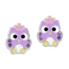 Ohrstecker|Silber Ohrstecker|Elfen Schmuck Ohrstecker große Eule mit Krone Glitzer und Strass 925 Silber