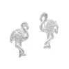 Ohrstecker|Silber Ohrstecker|Elfen Schmuck Ohrstecker großer Flamingo glänzend 925 Silber