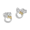 Ohrstecker|Silber Ohrstecker|Elfen Schmuck Ohrstecker Hasen mit Schleife bicolor 925 Silber