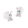 Ohrstecker|Silber Ohrstecker|Elfen Schmuck Ohrstecker Häschen mit rosa Strass Stein 925 Silber