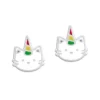Ohrstecker|Silber Ohrstecker|Elfen Schmuck Ohrstecker Katze mit Horn Einhorn 925 Silber