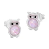 Ohrstecker|Silber Ohrstecker|Elfen Schmuck Ohrstecker lila Eule mit Glitzer Kugelbauch 925 Silber