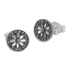 Ohrstecker|Silber Ohrstecker|Elfen Schmuck Ohrstecker Mandala Blume geschwärzt 925 Silber