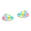 Ohrstecker|Silber Ohrstecker|Elfen Schmuck Ohrstecker mit bunten Wolken und Strass Steinen 925 Silber