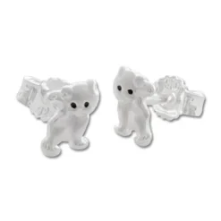 Ohrstecker|Silber Ohrstecker|Elfen Schmuck Ohrstecker mit Kätzchen 925 Silber